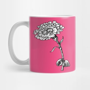 Vintage Carnation Botanical Vector Cut Out Mug